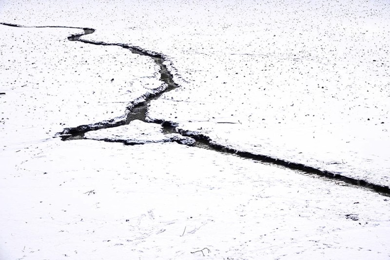Winter, drained lake, Germany