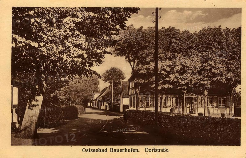 Historical postcard around 1900, Baltic resort Bauerhufen, today Chlopy, beach village, municipality of Mielno in Koszalin County of the Polish West Pomeranian Voivodeship, Poland, digital reproduction of a historical postcard, public domain, from that time, exact date unknown
