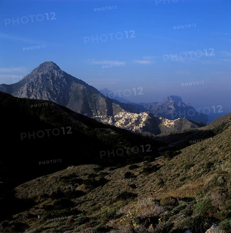 Mountain village Olympos on the island of Karpathos, Dodecanese, Aegean Sea, Greece
