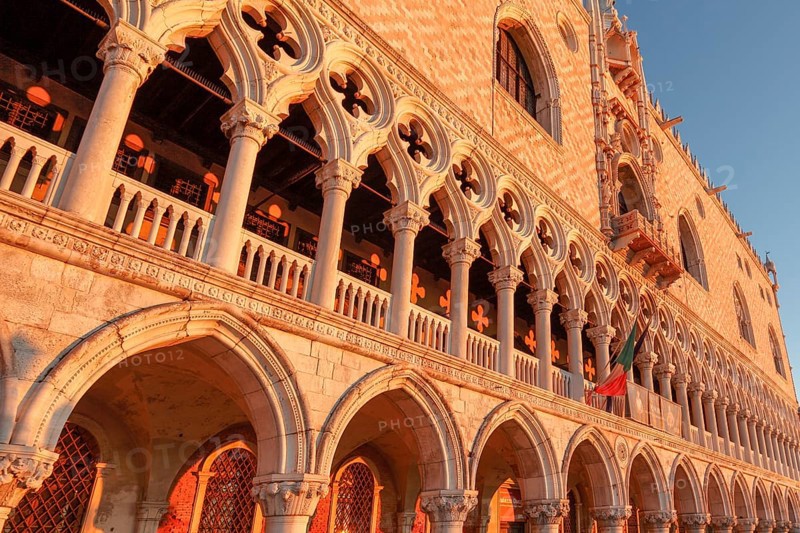 Doge's Palace in the morning, San Marco, Venice, Veneto, Italy