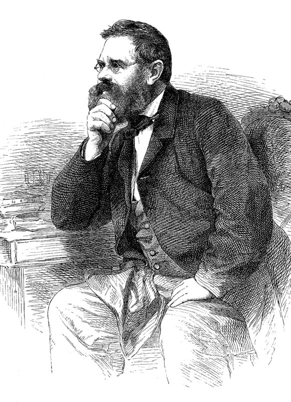 Fritz Reuter, actually Heinrich Ludwig Christian Friedrich Reuter, 1810-1874, is considered one of the most important poets and writers of the Low German language, woodcut from 1864