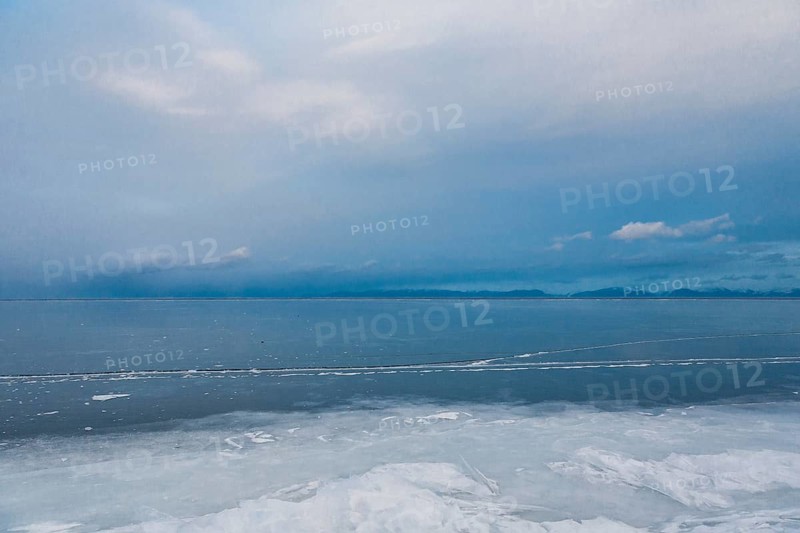 Lake Baikal, Siberia, Russia. The vast Lake Baikal frozen during Winter