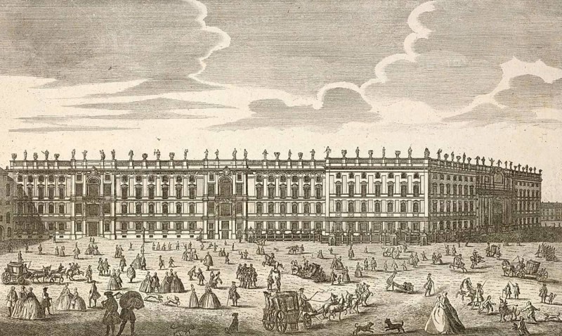 Royal Palace in Berlin, seen from Paradeplatz, around 1850, Germany, authentic, digitally restored reproduction from a 19th century model, exact date of depiction unknown, historical