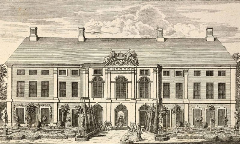 Royal Pleasure Palace in Schönhausen, garden side, around 1850, Germany, authentic, digitally restored reproduction from a 19th century model, exact date of depiction unknown, historical