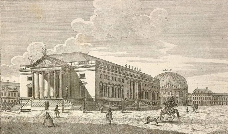 Royal Opera House in Berlin, Germany, around 1850, authentic, digitally restored reproduction from a 19th century model, exact date of presentation unknown, historical