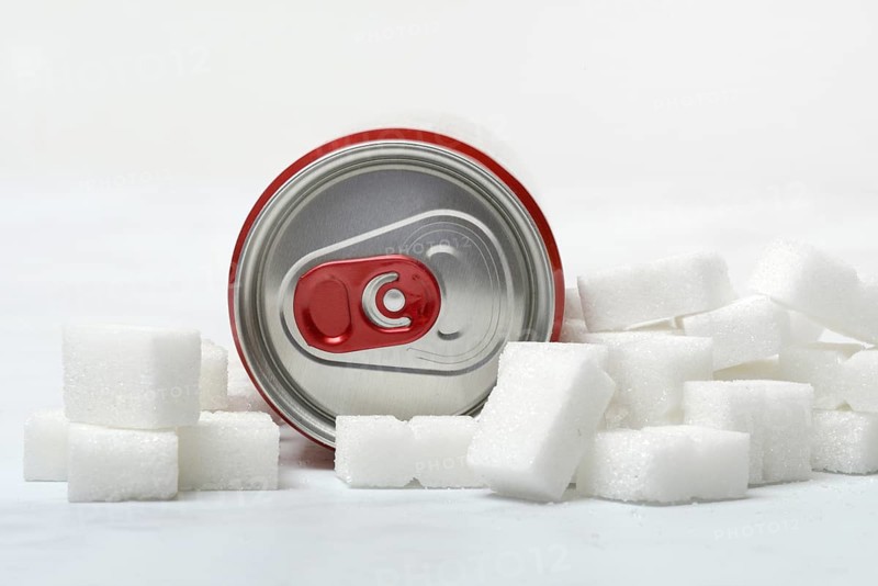 Cola can and lots of sugar cubes