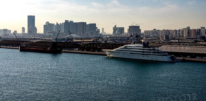 Cruise ships at the cruise terminal in Abu Dhabi, UAE, United Arab Emirates