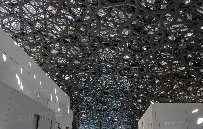 Louvre Abu Dhabi architecture, art museum by French architect Jean Nouvel, buildings on Saadiyat Island, Abu Dhabi, United Arab Emirates