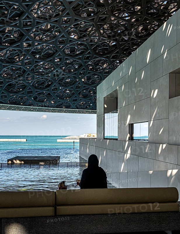 Louvre Abu Dhabi architecture, art museum by French architect Jean Nouvel, buildings on Saadiyat Island, Abu Dhabi, United Arab Emirates