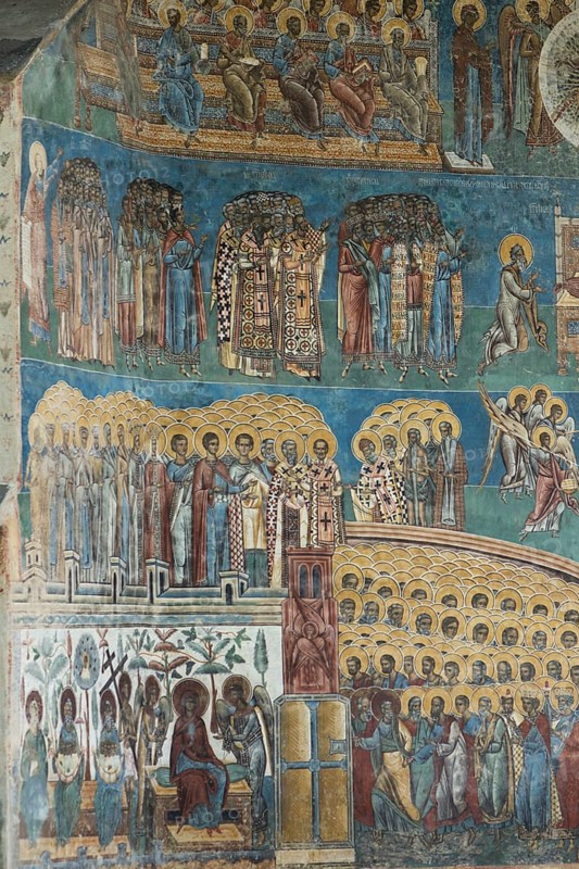 Detail of the Last Judgment wall frescoes at the Vorone? monastery church, 1547, Vorone?, Romania