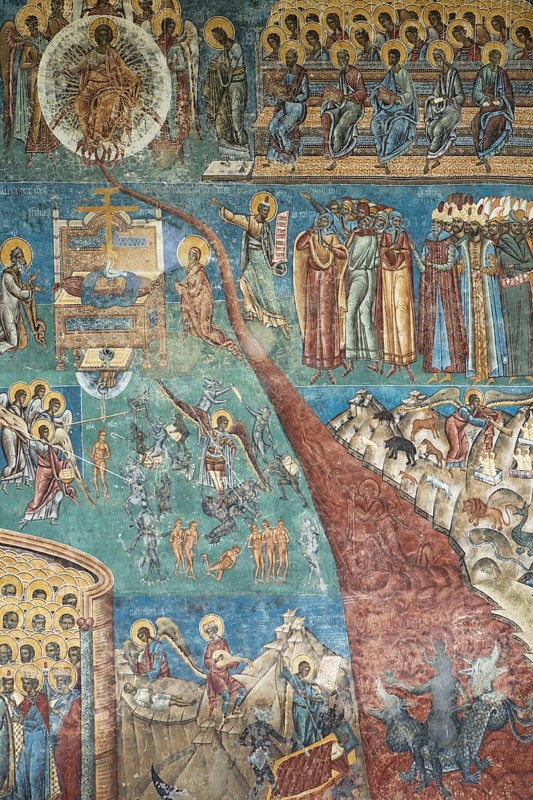 The Jesse root, detail of the Last Judgment wall frescoes, Vorone? Monastery Church, 1547, Vorone?, Romania