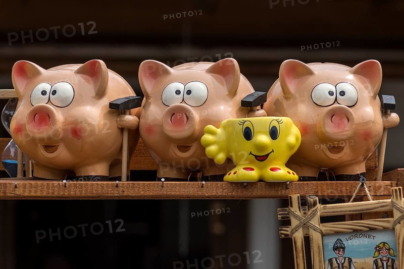Piggy banks as souvenirs, Vorone?, Romania