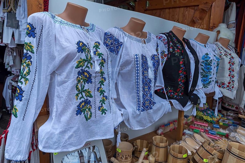 Traditional embroidered blouses as souvenirs, Vorone?, Buckowina, Romania
