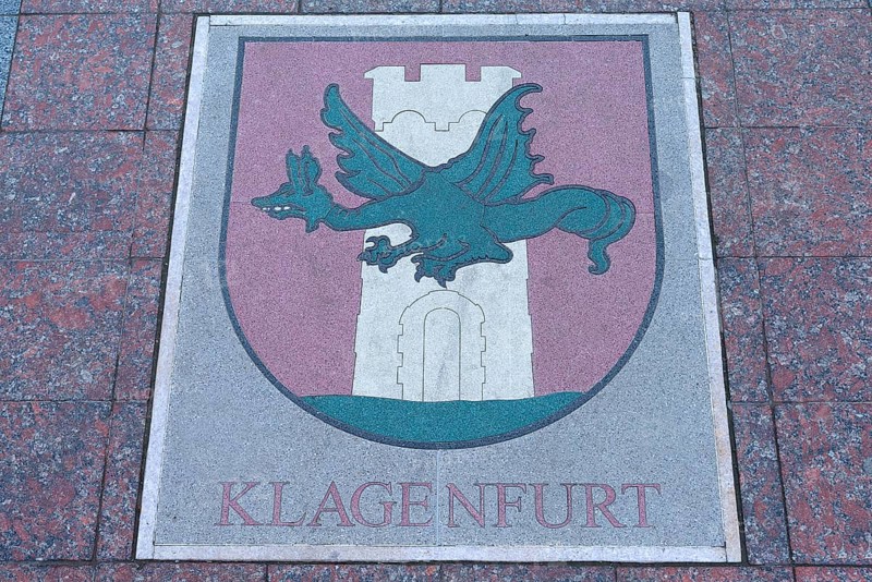 Floor plate of Klagenfurt, Germany, on the central square in Czernowicz, Ukraine