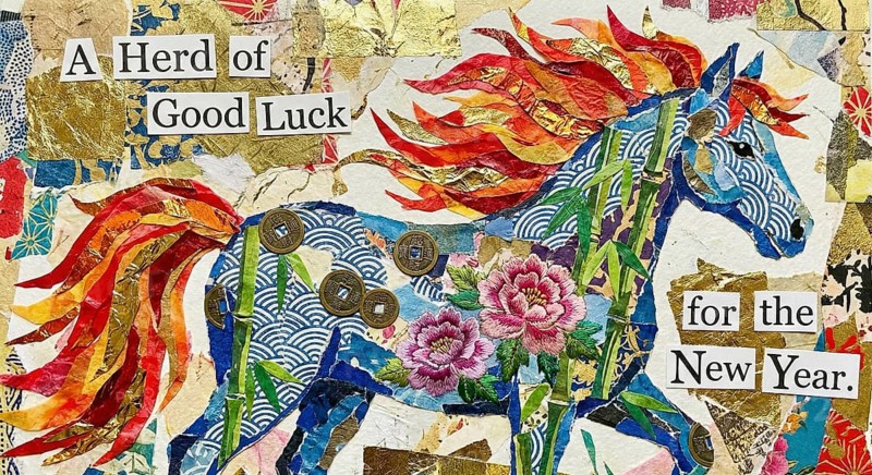 Illustration of a fiery red horse racing through a traditional Chinese landscape, symbolising strength, energy, and good fortune for the Year of the Horse 2026 during the Lunar New Year celebration or Chinese new Year, AI generated
