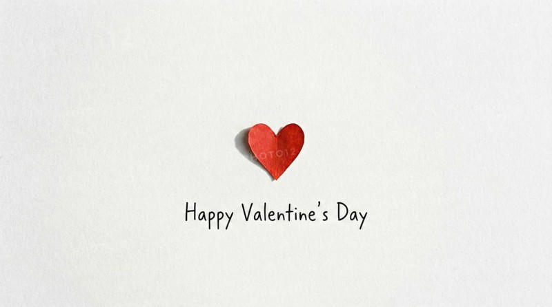 A minimalist Valentine's Day greetings card featuring wreath and elegant lettering to convey romance, warmth, and heartfelt affection, AI generated