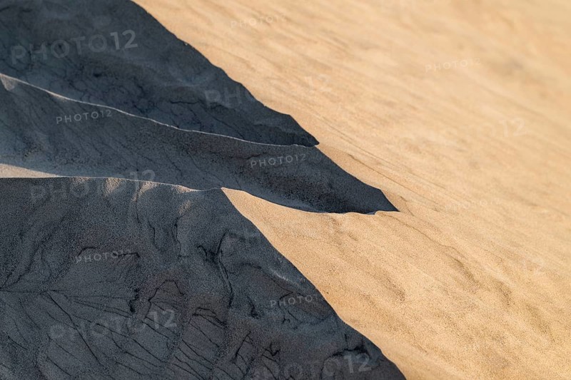 Detailed view of structures, white sand dunes in the Khaluf desert, Oman
