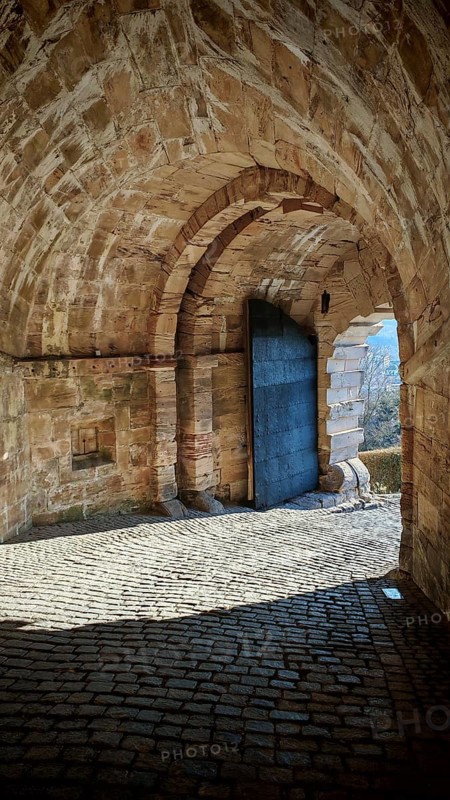 Old stone gate with vaulted passageway and historic charm, Kronach, Upper Franconia