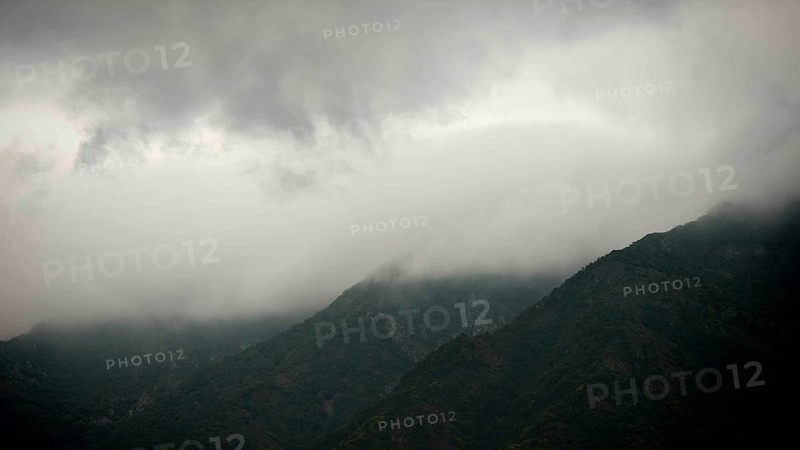 Cloudy and misty mountain landscape that creates a mysterious and calm image, Debed Canyon, Armenia