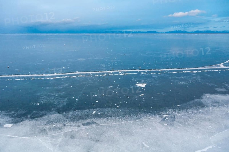 Lake Baikal, Siberia, Russia. Lake Baikal frozen during winter