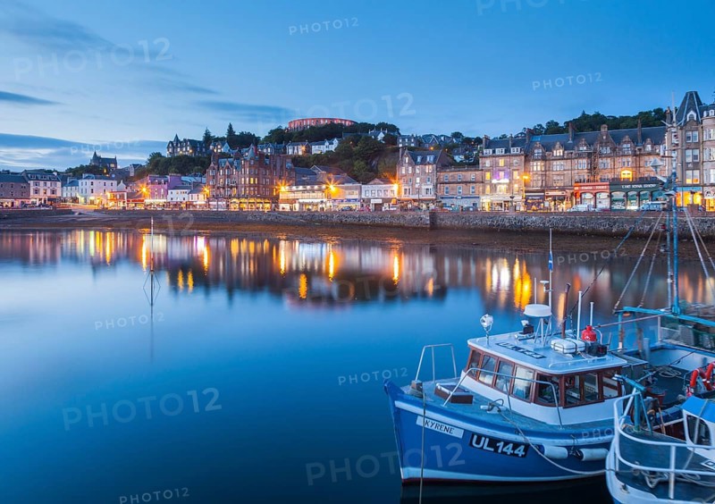 Oban, Argyll and Bute, Scotland, UK. Traditional fishing boats at the port in Oban