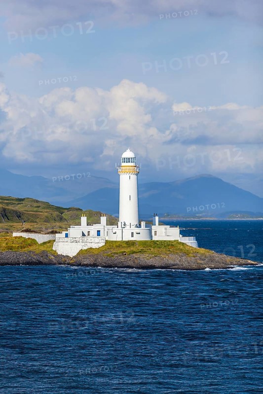Isle of Mull, Scottish Highlands, Hebrides, UK. A Lighthouse at the Isle of Mull