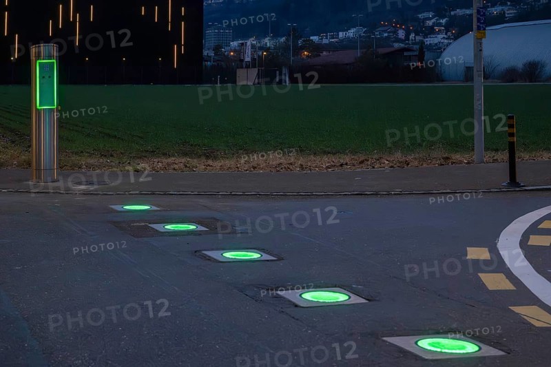 Illuminated bollards, Biel, Switzerland