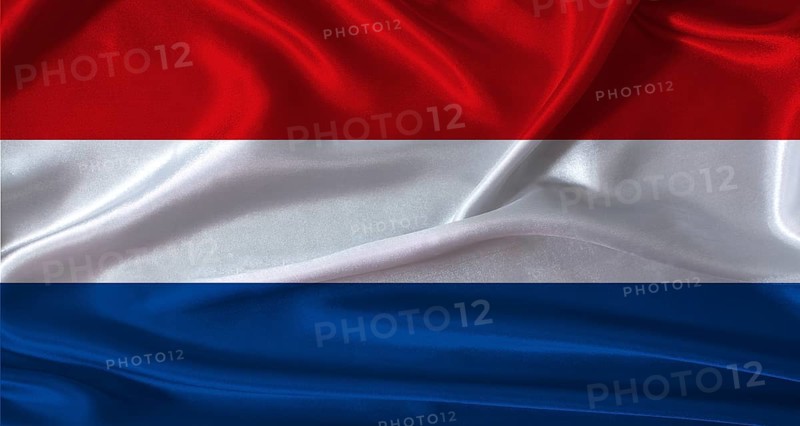 National flag of the Netherlands with cloth texture. Netherlands flag with realistic texture background