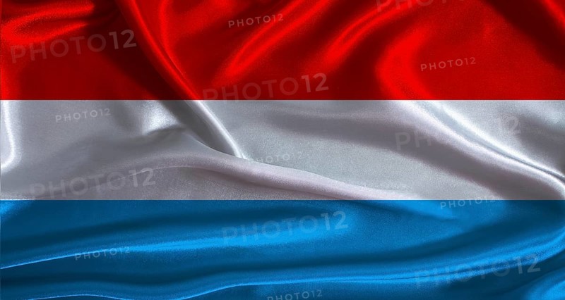 Luxembourg flag with cloth textured background. National flag of Luxembourg with realistic texture