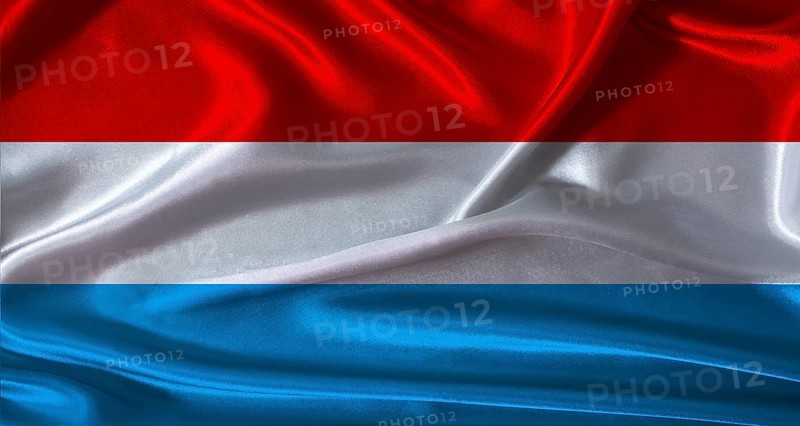 National flag of Luxembourg with cloth texture. Luxembourg flag with realistic texture background