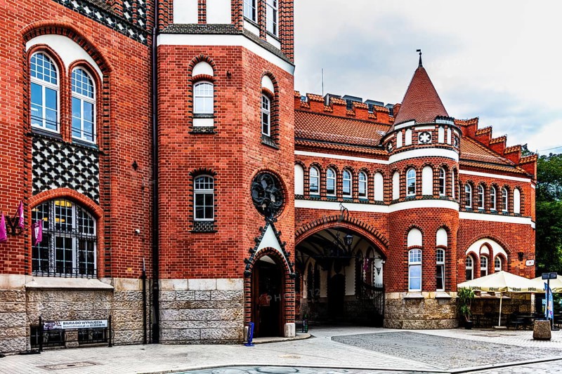 Post office, neo-gothic brick building, 1903, Gliwice, Poland