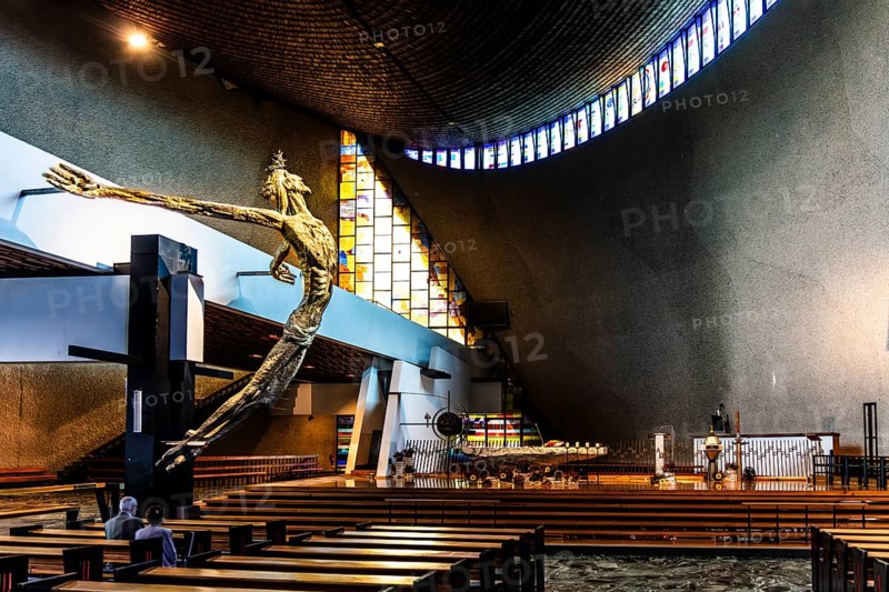 Oversized figure of Christ, church of the Mother of God Queen of Poland, 20th century, Nova Huta, Krakow, Poland
