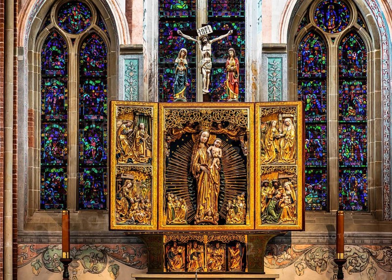 Main altar, Cistercian Abbey of Mogila, 13th century, Nova Huta, Krakow, Poland