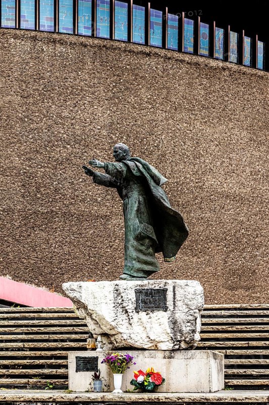 Monument to John Paul II, Church of Our Lady Queen of Poland, 20th century, Nova Huta, Krakow, Poland