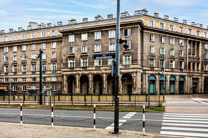 Street sign in honor of Solidarity, Nova Huta, Socialist Realism district, Krakow, Poland