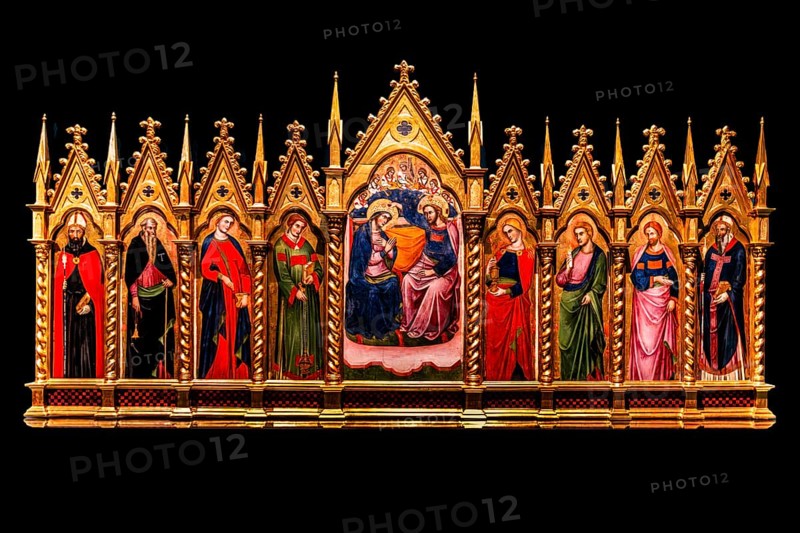 Central part of the polyptych — Coronation of Mary with Saints Anthony, Augustine, Blaise, Philip, Jacob the Great, Lucy, Mary Magdalene, Lawrence, Jacobello di Bonomo, around 1370, Czartoryski Museum, 1796, Krakow, Poland