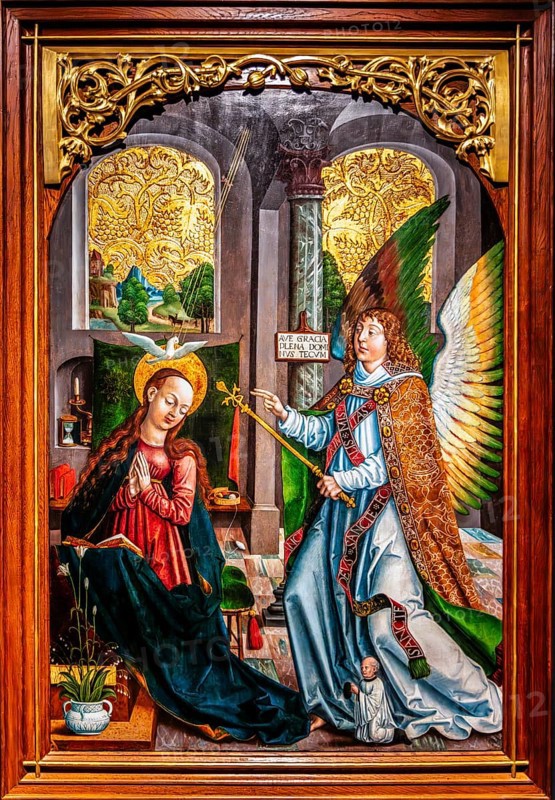 Annunciation of Mary, central part of the triptych of St. Michael Collegiate Church in Wawel, 1517, Czartoryski Museum, 1796, oldest museum in Poland, Krakow, Poland