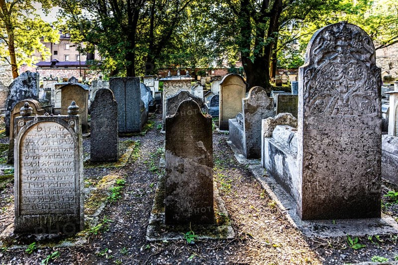 Remuh Cemetery, 1551, Remuh Synagogue, 1553, one of two synagogues still in use today, Kazimierz Jewish Quarter, historically significant district that has developed into an important center of Jewish culture since the 14th century, Krakow, Poland