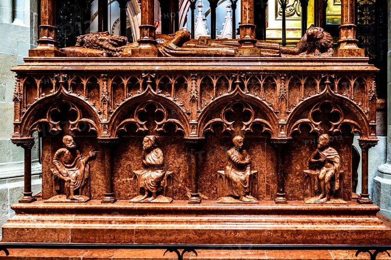 Tomb of Casimir III the Great from around 1370, Wawel Cathedral, Coronation and Burial Church of the Kings of Poland, 11th century, Krakow, Poland