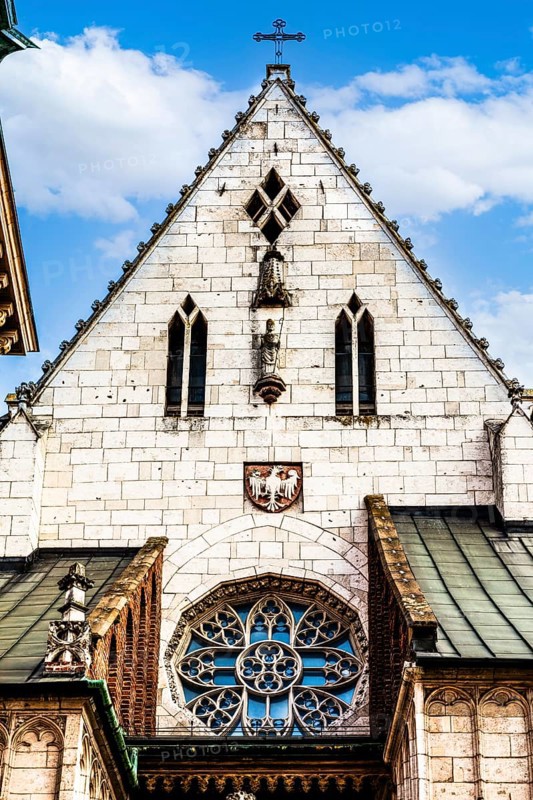 West façade on Romanesque foundations, Wawel Cathedral, Coronation and Burial Church of the Kings of Poland, 11th century, Krakow, Poland