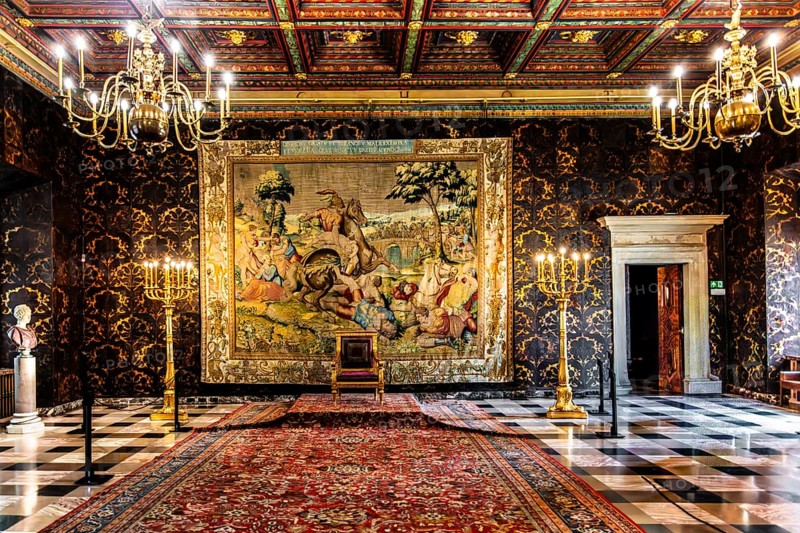 Senator's Hall, Battle Scene, Jagiellonian Tapestry, Collection of Renaissance Tapestries, Michiel Coxcie the Elder from Flanders 16. Wawel Royal Castle, former residence and seat of government of the kings of Poland, founded around 1000, Krakow