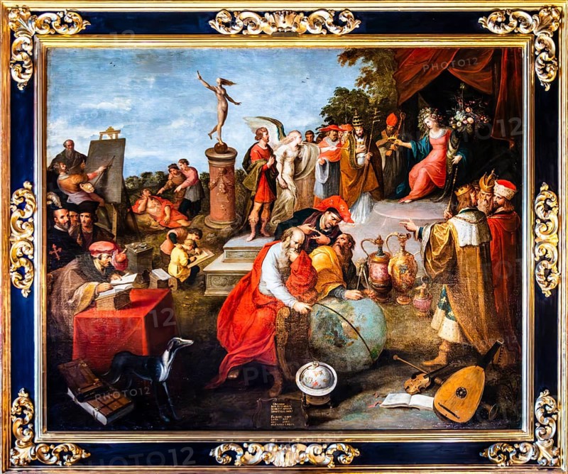 Painting Allegory of Favourable Destiny, by Frans Francken the Younger, 1627, example of Flemish Baroque painting, Wawel Royal Castle, former residence and seat of government of the kings of Poland, founded around 1000, Krakow, Poland