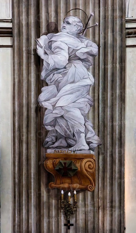Apostle statue, St. Anna church in baroque style, 1381, Krakow, Poland