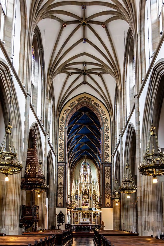 Main nave, Dominican Basilica, 1222, Krakow, Poland