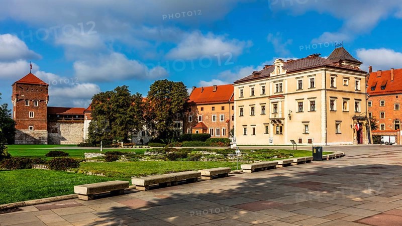 View of the courtyard, Wawel Castle, Wawel Castle, former center of Polish monarchy, founded around 1000, UNESCO World Heritage Site, Krakow, Poland
