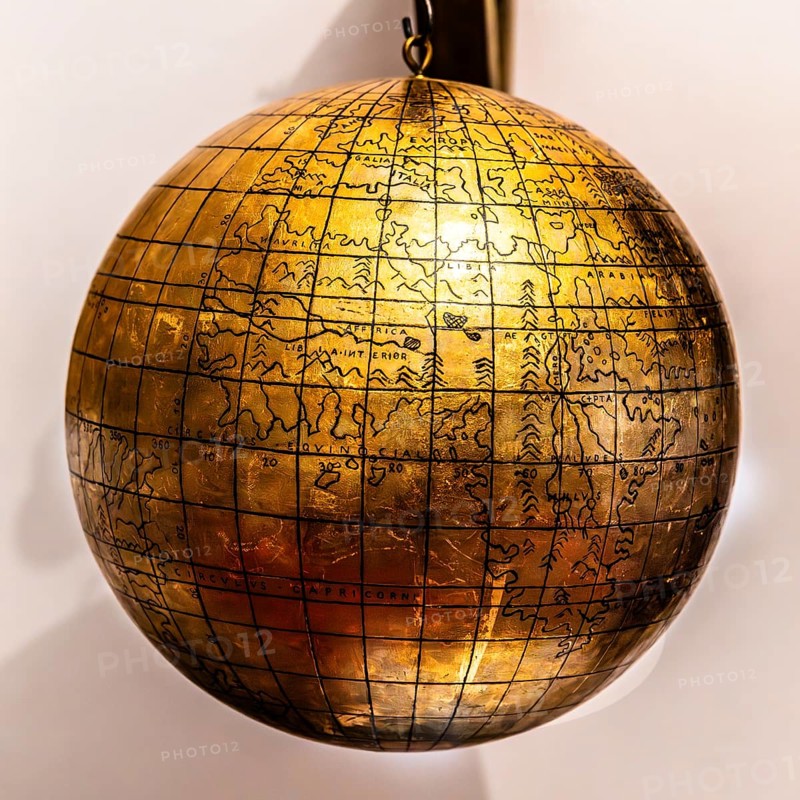Jagiellonian globe, first globe, with the newly discovered America, Copernicus Room, Collegium Maius oldest building of the Jagellonian University, 1364, Krakow, Poland
