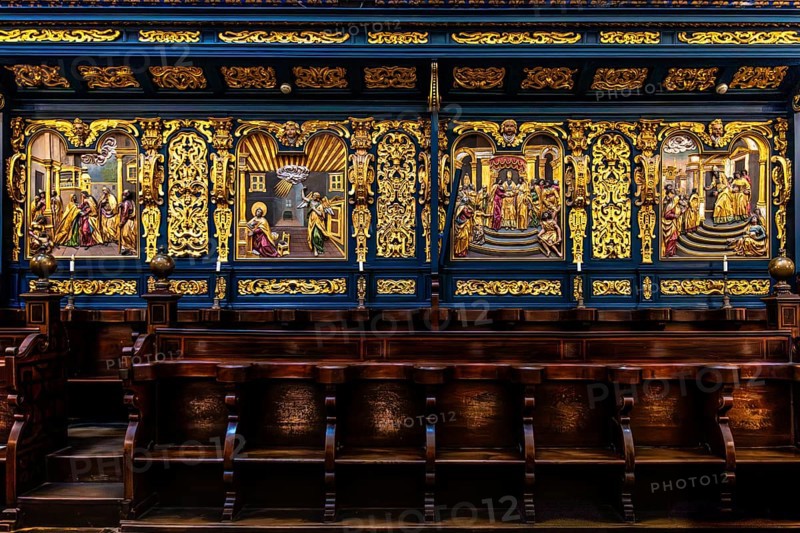Choir stalls, St. Mary's Church, 14th century, Krakow, Poland
