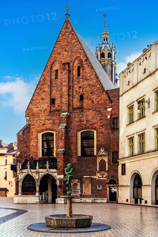 St Barbara's Church (Kosciol sw. Barbary) next to the famous St Mary's Church on the Main Market Square, one of the most beautiful examples of Gothic architecture in Krakow, Poland