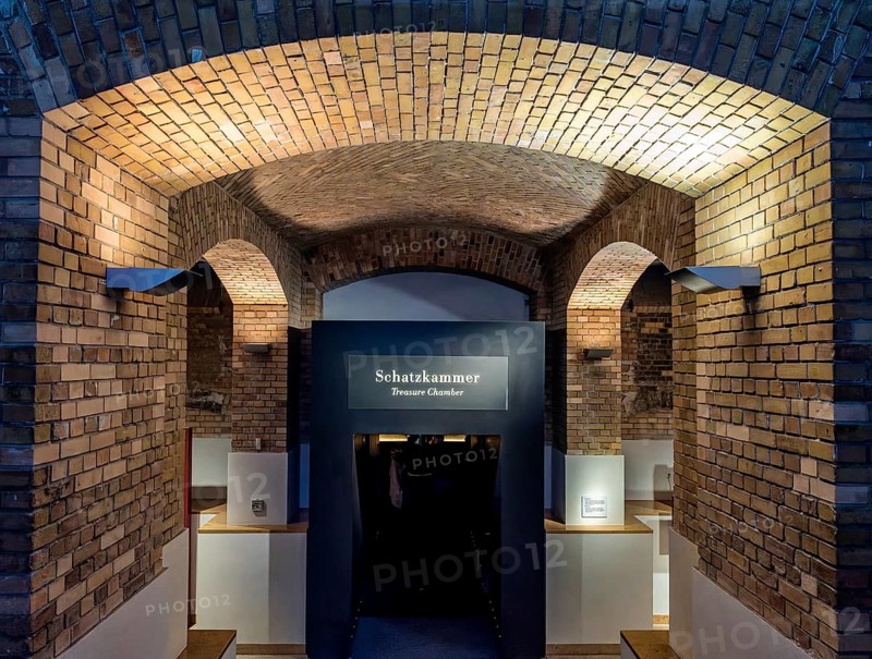 Access to the treasure trove, repository of Blue Mauritius, interior design in the Museum of Communication on Leipziger Straße in Berlin Mitte, Classicism, Berlin, Germany