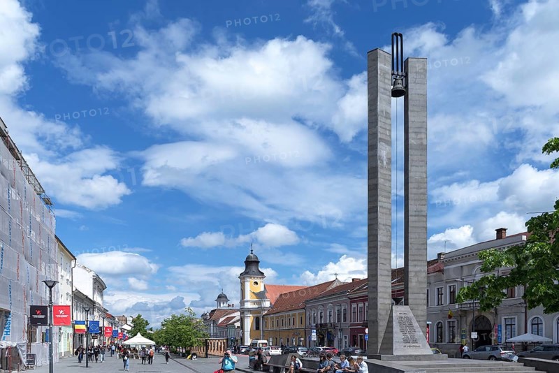 Memorandum monument, erected in 1994, the Transfiguration Cathedral, also known as the Minorite Church, Cluj-Napoca, Transylvania, Romania